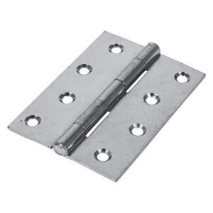 100mm x 70mm Veto Pair of Butt Hinges - Fixed Pin - Steel - Zinc (Per Pair)