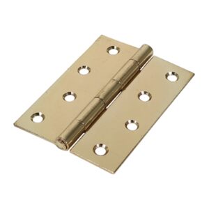 100mm x 70mm Veto Pair of Butt Hinges - Fixed Pin - Steel - Electro Brass (Per Pair)