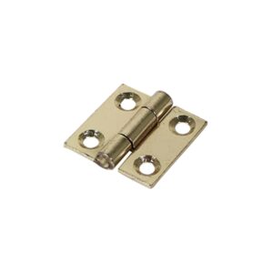 25mm x 25mm Veto Pair of Butt Hinges - Fixed Pin - Steel - Electro Brass (Per Pair)