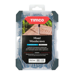 Mixed Tray - Woodscrews – A2 Stainless Steel - 355pcs